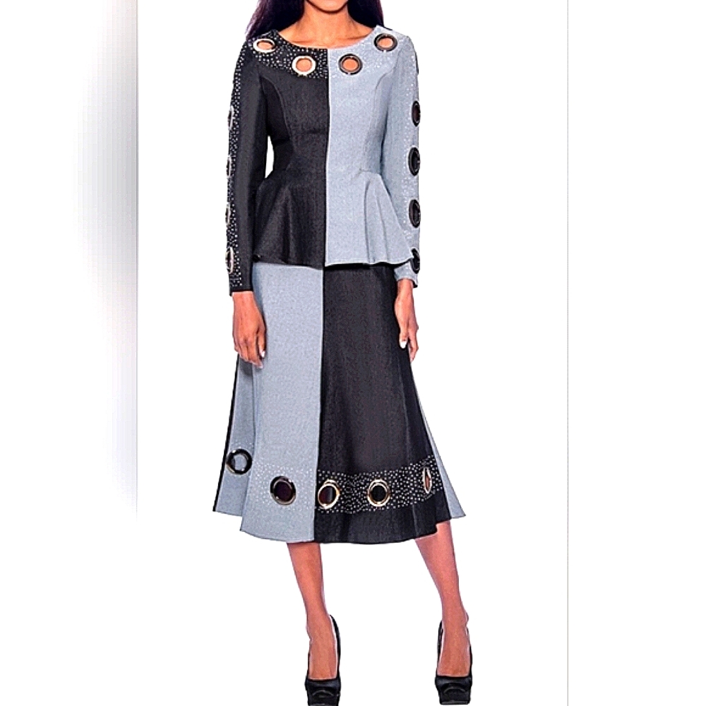 Devine Sport NY,  Denim Skirt Set, Black and Grey size 10